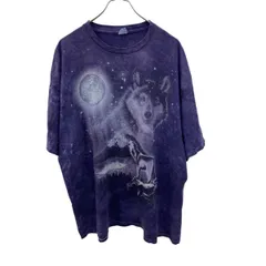 GILDAN 半袖プリントTシャツ 2XL パープル タイダイ ギルダン プルオーバー アニマルプリント 古着卸 アメリカ仕入 a705-6454