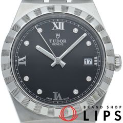 チューダー ロイヤル ウォッチ 38mm 8Pダイヤ M28500-0003 箱 保証書 SS メンズ時計 ブラック 仕上げ済
