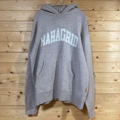 MAHAGRID マハグリッド VARSITY LOGO KNIT HOODIE バーシティロゴニット プルオーバーパーカー ベージュ