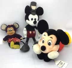 2412 【1980年代】ヤングエポック ミッキーマウス ミニーマウス ぬいぐるみ ３体セット まとめ ヴィンテージ
