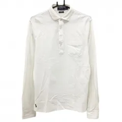 ポロラルフローレン 長袖ポロシャツ 白 シンプル 無地 胸ポケット 裾ロゴ刺しゅう メンズ M ゴルフウェア Ralph Lauren