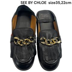 美品シーバイクロエ　SEE BY CHLOE ローファー　革靴　フラットシューズ  レザー　35、22cm レディース　5D530