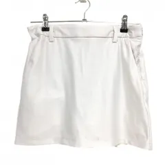 【超美品】アディダス スカート 白 メッシュ風 ポケット口3ライン インナーパンツ付 レディース L ゴルフウェア adidas