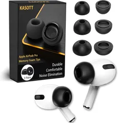 KASOTT AirPods Pro イヤーチップ イヤーピース ウレタン製 低反発イヤホンカバー イズ低減 音質向上 遮音性 滑り止め 柔らかい 耳垢ガード フィット感 脱落防止 エアーポッズ プロ用 対応 交換用 3ペア(S/M/Lサイズ各1ペア)