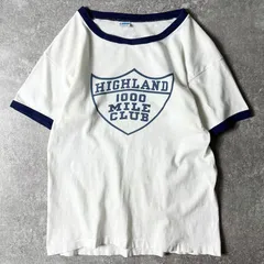 70s バータグ USA製 Champion モーターサイクル クラブ ロゴ 染み込み プリント 半袖 リンガー Tシャツ M / 70年代 チャンピオン ビンテージ アメリカ製