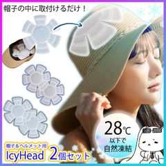 【選べる】アイシーヘッド ヘッド クーラー 同色 2個セット 帽子 ヘルメット 頭部 冷却 ひんやり 子供 大人 通学 登園 屋外作業 現場作業 畑仕事 熱中症対策 暑さ対策 男女兼用 節電 屋外 ジョギング イベント スポーツ観戦【▲】/IcyHead