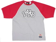 PNB Nation フェルトロゴ ラグラン Tシャツ グレー レッドのサムネイル