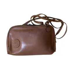 RE198 HUNTING WORLD ハンティングワールド レザーショルダーバッグ ミニバッグ ブラウン イタリア製