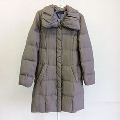 【良品】LAUTREAMONT　ロートレアモン　ロングコート　レディースコート　レディースアウター　レディースカジュアル　オフィスカジュアル　ダウンコート　秋コート　冬コート　ポケット付き　38　Mサイズ　チャコールグレー　グレー　ダークブラウン　ブラウン