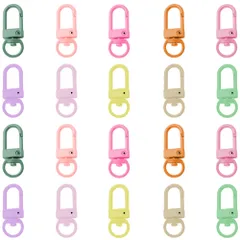 【迅速発送】キーホルダー 金具 回転カン付き 360度回転 20個セット キーホルダー パーツ 回転フック 内輪径9.8mm ワンタッチ 修理 交換 パーツ アクセサリーパーツ 合金製 ジュエリー用 DIY アクセサリー 手作り 素材 副資材 手芸用品 （10