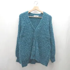 ◇ ⊇ AMERICAN HOLIC アメリカン ホリック ニット 長袖 カーディガン サイズM ブルーグリーン レディース E  【1502030030389】