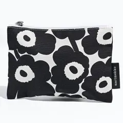 新品 マリメッコ marimekko ポーチ 小物入れ コスメティックポーチ 薄型 KAIKA Unikko ミニ ウニッコ ブラック ホワイト 71296 071296 190 北欧雑貨 北欧デザイン【ネコポス】