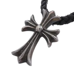 クロムハーツ CHROME HEARTS ネックレス CH CRS SML BC スモールCHクロス ボロチップ シルバー シルバー925 レザー CH CRS SML BC スモールCHクロス ボロチップ ネックレス シルのサムネイル