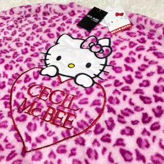 ハローキティ　セシルマクビー　ボアトレーナー　スウェット　ヒョウ柄　ピンク