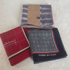 PIERRE BALMAIN　ピエール・バルマン / MIYAKE DESIGN STUDIO　ミヤケデザインスタジオ　ハンカチ3点セット
