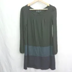 ◇ ⊇ UNTITLED アンタイトル ウール 長袖 膝丈 ワンピース サイズ2 ブラック系 レディース E  【1412090059544】