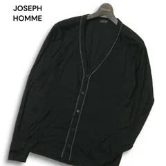 JOSEPH HOMME ジョセフ オム 通年 絹 シルク混★ Vネック カーディガン Sz.46 メンズ 黒のサムネイル