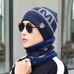 種類5：帽子用マフラー（フリーサイズ/H：ひさし付き Mマークブラウン 春 コーデ オシャレ アイテム メンズ レディース 冬 厚手 暖かい ネック スカーフ ウール 帽子 ベルベット 防寒 サイクリング 防風