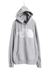 【お得なクーポン配布中!】 ノースフェイス プリント スウェット フード パーカー メンズ M / 古着 The North Face アウトドア プルオーバー 裏起毛 トレーナー グレー