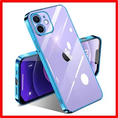 【匿名配送】 iPhone 12 mini_ブルー iPhone12 mini ケース クリア 耐衝撃 アイフォン12mini カバー 透明 薄型 軽量 TPU