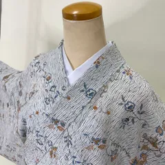 極美品　正絹　小紋　エビ柄　黒　着丈165 極美品正絹小紋エビ柄黒着丈165