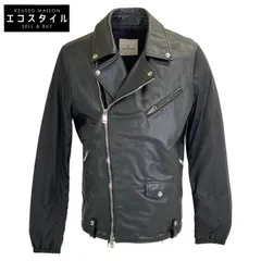 MONCLER／モンクレール ラムレザーｘナイロン ダブルライダース 2025年最新】MONCLER メンズ レザージャケット・ライダースの