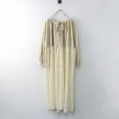 極美品 サマンサモスモス Samansa Mos2 SM2 オーガニックコットン チュール刺繍切替ワンピース F/アイボリー ドレス【2400014430714】