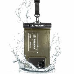 【Pelican】 IP68 (防塵防水規格最高等級) ペリカン スマホ 防水ポーチ 防水ケース ノーマルサイズ 1個 〔最大 6.7 インチ スマートフォン対応〕 ペリカ [1個 - Olive Green / Black] [ノーマル (～6.7インチ)]