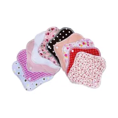 すぃーとこっとん [アウトレット品] 日本製布ナプキン おりもの用オーガニックコットンライナー 10枚 色柄お任せ（エアーニットピンク）