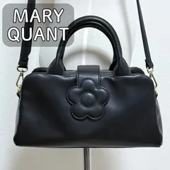 【極美品】MARY QUANT フラップデイジー 2WAYミニトート　ハンドバッグ ショルダーバッグ フェイクレザー マリクワ マリークワント 横長バッグ 500mlペットボトル可