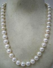 美品 シルバー クラスプ パール ネックレス アコヤ真珠 8.5～9mm　d