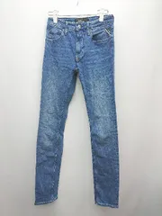 ◇ REPLAY リプレイ 定番 カジュアル スキニー デニム ジーンズ パンツ サイズ24 ブルー系 レディース P  【1308240004659】