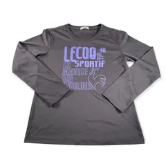 LECOQSPORTIF プリントロングTシャツ 長袖 吸汗速乾 ルコック ロゴ 管理を119