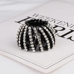 ヘアリング ヘアアクセサリー ホワイト ヘアカフス ヘアゴム クリスタル ラインストーン キラキラ ヘアアレンジ かわいい 可愛い おだんご お団子 ポニーテール シニヨン ヘアクリップ まとめ髪 スクリューボール ビジュー　cw-a-4348