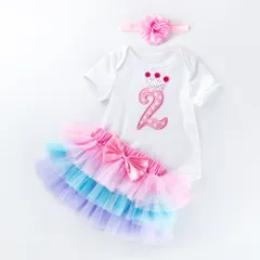☆ カラフル2 ☆ 80cm ☆ ベビー服 ロンパース ヘアバンドセット ロンパース ヘアバンド セット ベビー フォーマル Tシャツ tシャツ ベビードレス チュール スカート ベビー服 ドレス ヘアバンドセット 半袖 子供服 子供用 子ども用