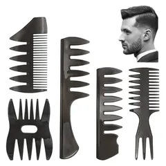【特価セール】コーム くし メンズ ュコーム ヘアコンビ クシ オイルヘアピック サムコス 散髪店 サロン ヘアスタイリング 美容院専用櫛 理髪道具 男女兼用 (5本セット)
