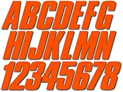 STIFFIE Shift Orange 7.6cm ID Kit Alpha-Numeric Registration Identification Numbers Stickers Decals for Boats & Personal Watercraf