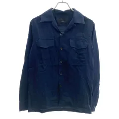 AKM エイケイエム 18SS L-S 50S ダブルガーゼ オープンカラーシャツ S081 CTN163 ネイビー M
