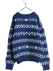 【お得なクーポン配布中!】 90s OLD GAP 3D 立体編み ウール デザイン ニット セーター メンズ S / オールド ギャップ ノルディック 総柄 ヘビーウェイト バーズアイ