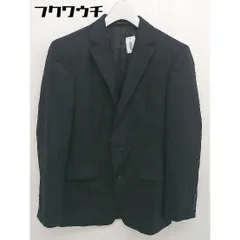 ◇ COMME CA DU MODE MEN 肩パット 2B ストライプ シングル 長袖 テーラードジャケット サイズ 44 ブラック メンズ  【1109090018052】