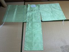 狩衣　テトロン絽　萌黄　左右紐　新品　送料込