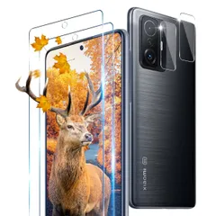 【新着商品】9H強度 】 日本旭硝子製 対応 【 Xiaomi Xiaomi 11T/11T Pro Pro 強化ガラス Xiaomi 液晶 カメラ保護フィルムセッ 保護フィルム ケース 2枚 高透過率 2枚 3D + Touch対応 厚さ0.26超薄型 フィのサムネイル
