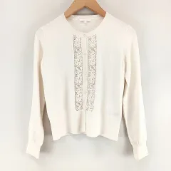Drawer購入クロエ ミルク色 シルクコットンニット 美しいレース使い