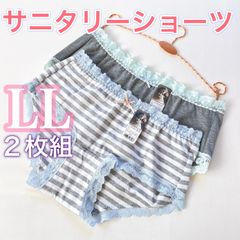 サニタリーショーツ【LLサイズ2枚】お肌に優しい綿混　ローライズ　生理用ショーツ