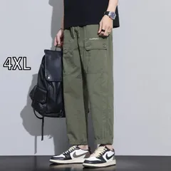 [4XL ]春 コーデ メンズ 用 服 シンプル ファッション オシャレ 大人 かっこいい 大きいサイズ ストリート 紳士服  マルチ ポケット 薄手 テーパード 九分丈 カジュアル パンツ 