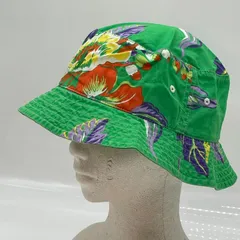 KO2787□POLO RALPH LAUREN バケットハット アロハ柄 ポニーロゴ フラワープリント サイズS/M（約58cm）