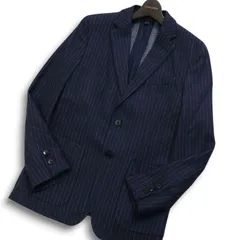 Banana Republic バナナリパブリック BR/K.LOVE-18 伊製生地 Mario Bellucci ウール ストライプ ジャケット Sz.36 メンズ 紺のサムネイル
