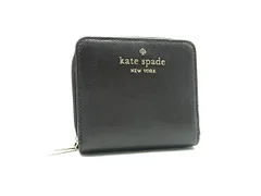 ■新品同様■ kate spade ケイトスペード レザー 二つ折り 財布 ウォレット 札入れ 小銭入れ レディース メンズ ブラック系 DH8021