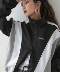 夢展望公式 [新品未使用] 配色ジャージトラックジャケット [ブラック] 他カラー別ページ有 bohmal ジャケット・ブルゾン フライトジャケット 535798-02