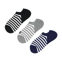 ニューバランス 靴下 3足組 メンズ レディース Newbalance スニーカーレングス3Pソックス 23-29cm  ボーダー柄 くるぶし下 スニーカーソックス スポーツ   くつ下  男女兼用 黒 グレー ネイビー  /LAS35703-AS2